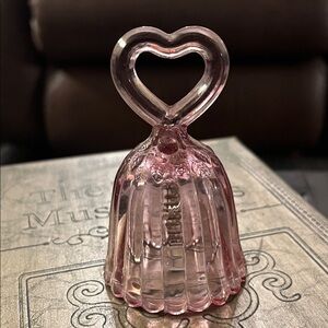 Fenton Rose Glass Heart Bell